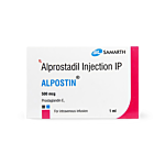 Alpostin 500 Mcg Injection 1ml Box/Carton showing the Front face.