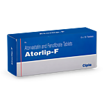 Atorlip F 10+145 Mg Box/Carton showing the Front face.