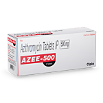 Azee 500 Mg Box/Carton showing the Front face.