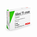 Imiquad Cream 0.5% Box/Carton showing the Front face.