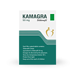 Kamagra 50 Mg Tablet Box/Carton showing the Front face.