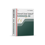 Kamagra Gold 50 Mg Tablet Box/Carton showing the Front face.
