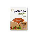 Kamagra oral jelly vol 3 Box/Carton showing the Front face.