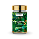 Kapiva Ashwagandha Gold Capsules Bottle showing the Front face.