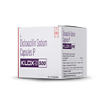Klox D 500 mg Box/Carton showing the Front face.