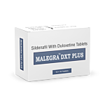 Malegra DXT Plus Box/Carton showing the Front face.