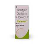 Natamet 5% 3 ml Eye Drops Bottle showing the Front face.