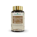 Neuherbs Ashwagandha 1000 Plus Tablets Bottle showing the Front face.