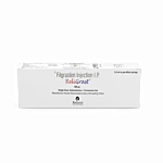 Religrast 300 Mcg Injection 0.5 ml Box/Carton showing the Front face.