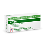 Siphene 50 Mg Tablet Box/Carton showing the Front face.