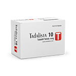 Tadalista 10 Mg Box/Carton showing the Front face.