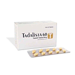 Tadalista 60 mg Box/Carton + Blister Pack showing the Front face.