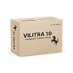 Vilitra 10 Mg Box/Carton showing the Front face.