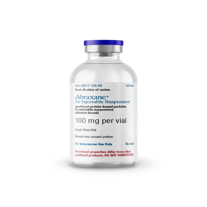 Abraxane 100 Mg Injection Vial showing the Front face.