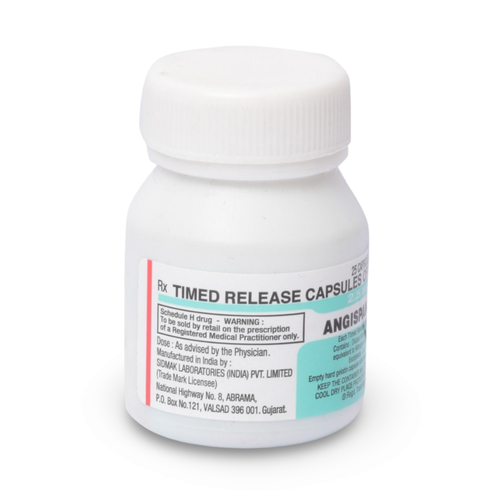Angispan TR 2.5 Mg Bottle showing the Front face.