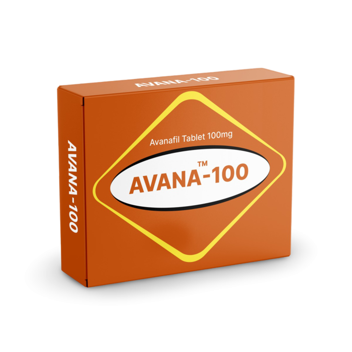 Avana 100mg Box/Carton showing the Front face.