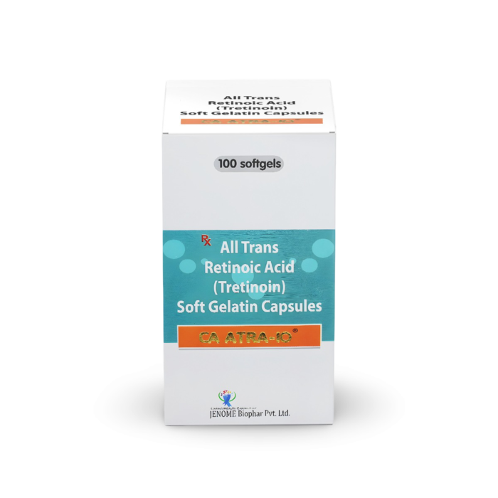 CA ATRA 10 Mg Capsule Box/Carton showing the Front face.