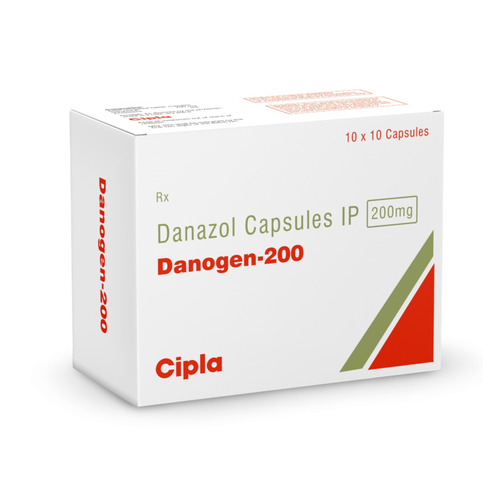 Danogen 200 Mg Box/Carton showing the Front face.