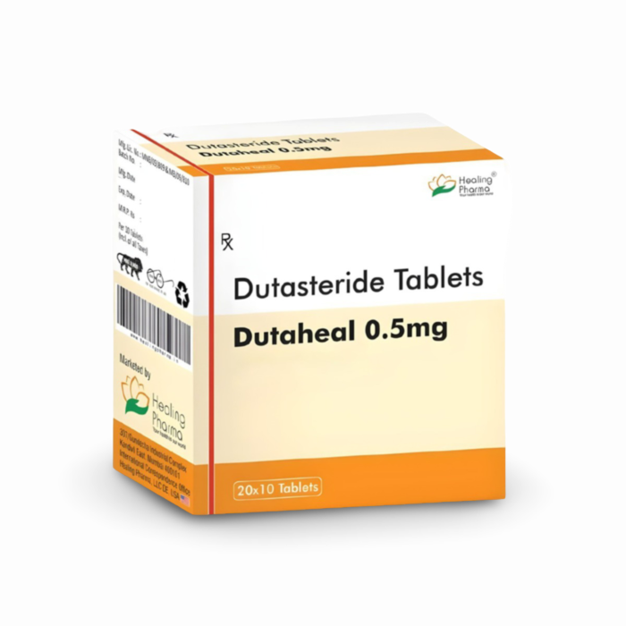 Dutaheal 0.5 Mg Box/Carton showing the Front face.