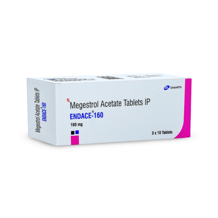 Endace 160 Mg Tablet Box/Carton showing the Front face.