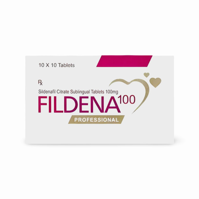 Fildena Professional 100 Mg Box/Carton showing the Front face.