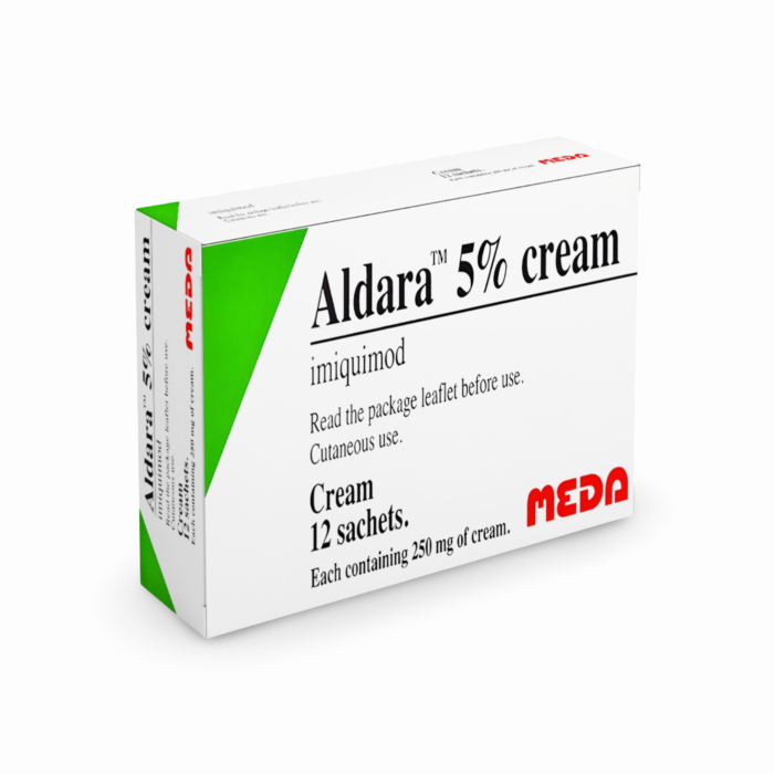Imiquad Cream 0.5% Box/Carton showing the Front face.