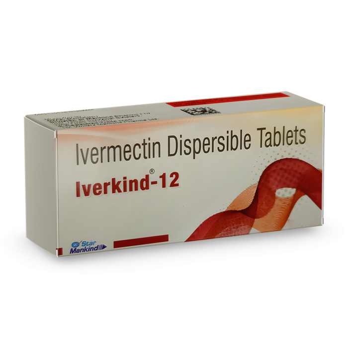 Iverkind 12 Tablet DT Box/Carton showing the Front face.
