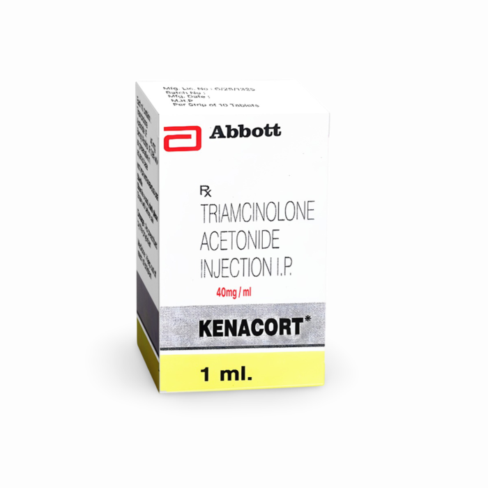 Kenacort Injection 40 mg-1 ml Box/Carton showing the Front face.