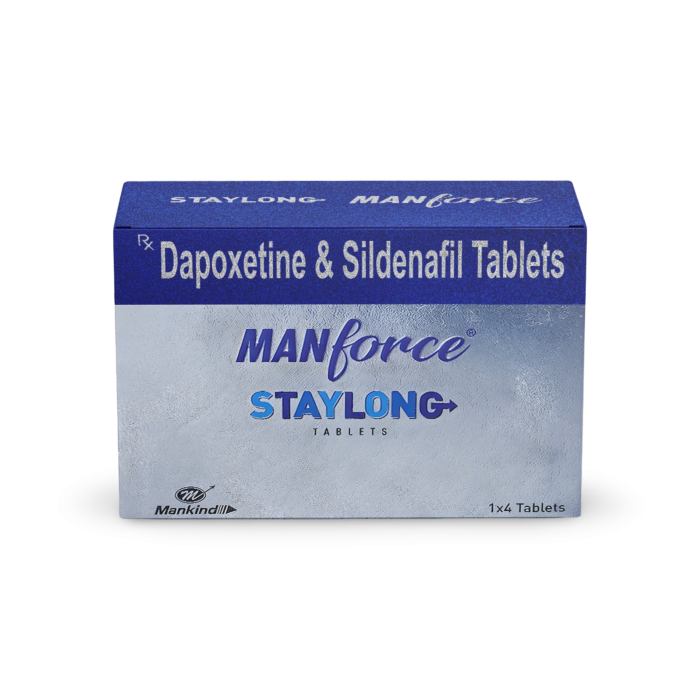 Manforce Staylong Tablet Box/Carton showing the Front face.