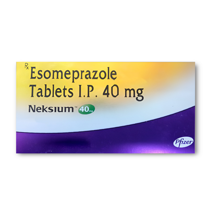 Neksium 40 Mg Box/Carton showing the Front face.