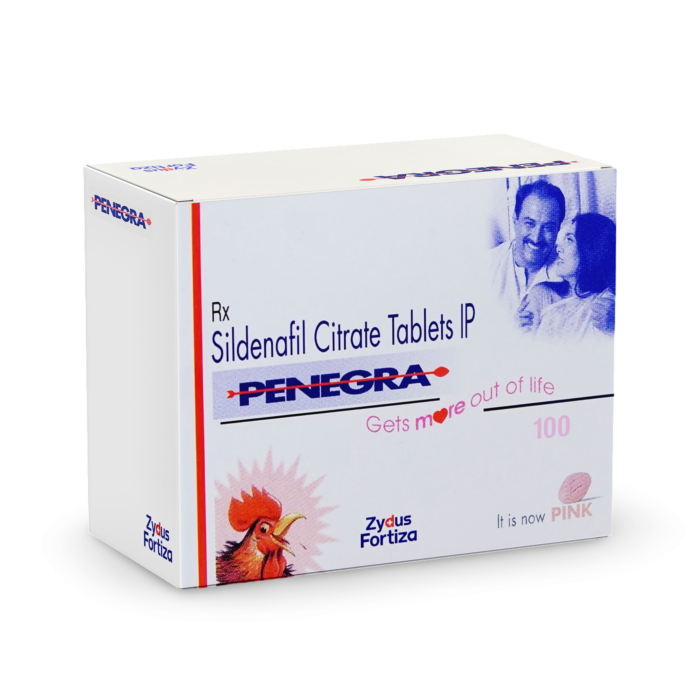 Penegra 100 Mg Box/Carton showing the Front face.