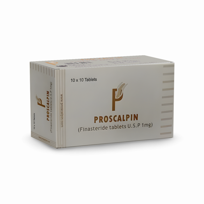 Proscalpin 1 Mg Tablet Box/Carton showing the Front face.
