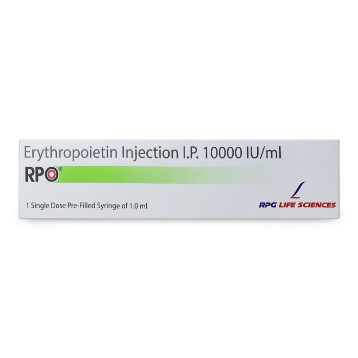 Rpo 10000 IU Injection Box/Carton showing the Front face.