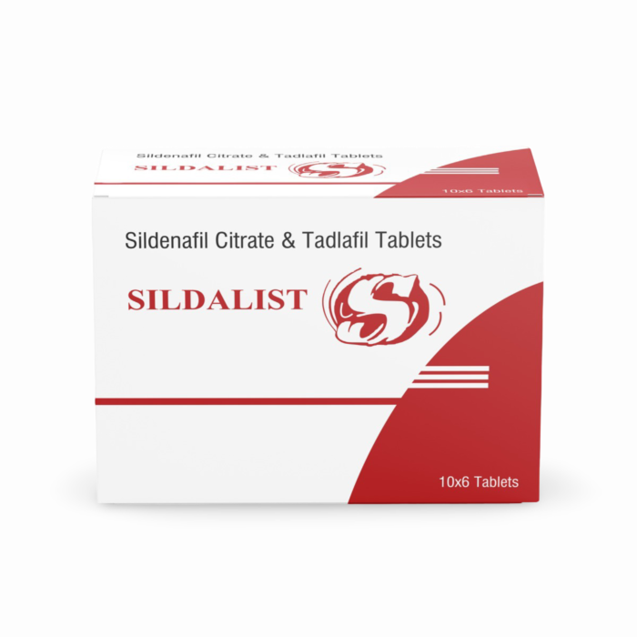 Sildalist Tablet (100+20) Mg Box/Carton showing the Front face.