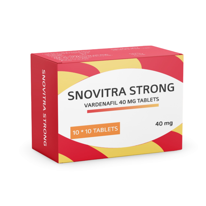 Snovitra 40 mg Box/Carton showing the Front face.