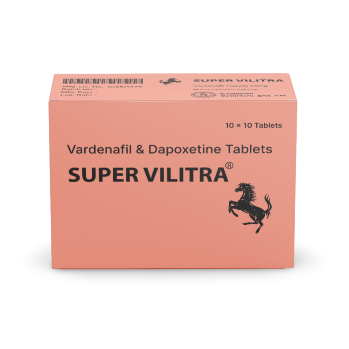 Super Vilitra Box/Carton showing the Front face.