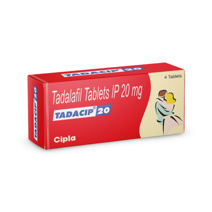 Tadacip 20 mg Box/Carton showing the Front face.