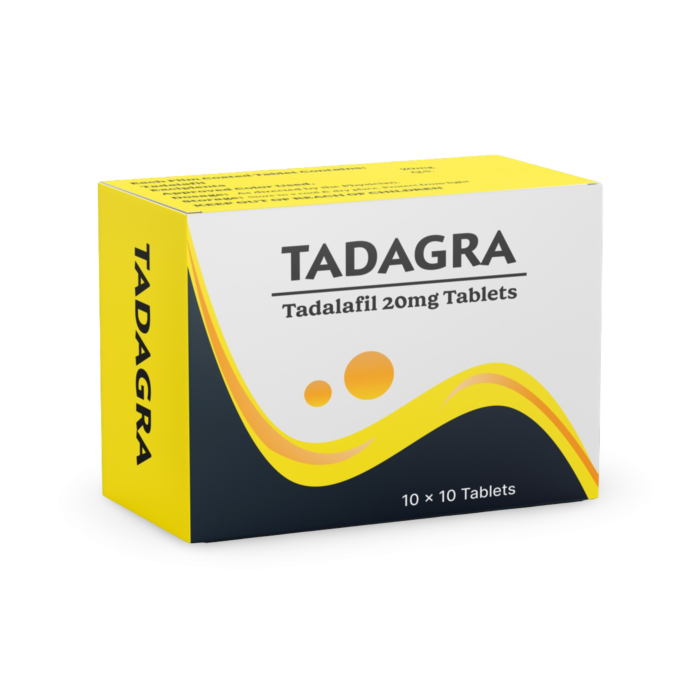 Tadagra 20 mg Box/Carton showing the Front face.