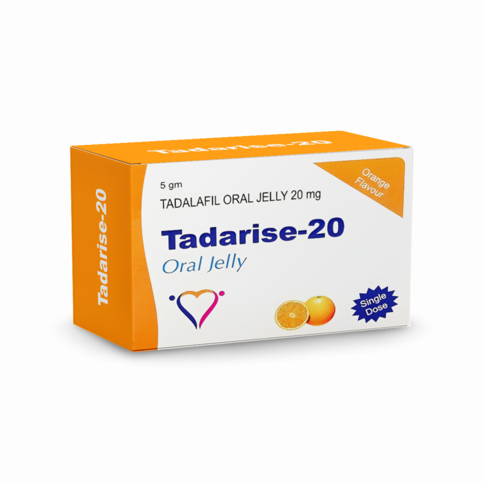 Tadarise Oral Jelly Box/Carton showing the Front face.
