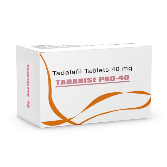 Tadarise Pro 40 mg Box/Carton showing the Front face.