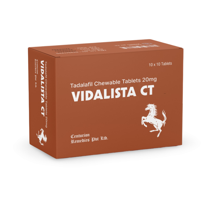 Vidalista CT 20 mg Box/Carton showing the Front face.