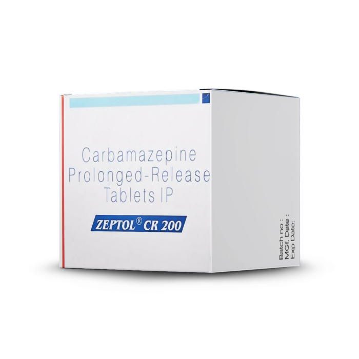 Zeptol CR 200 mg Box/Carton showing the Front face.