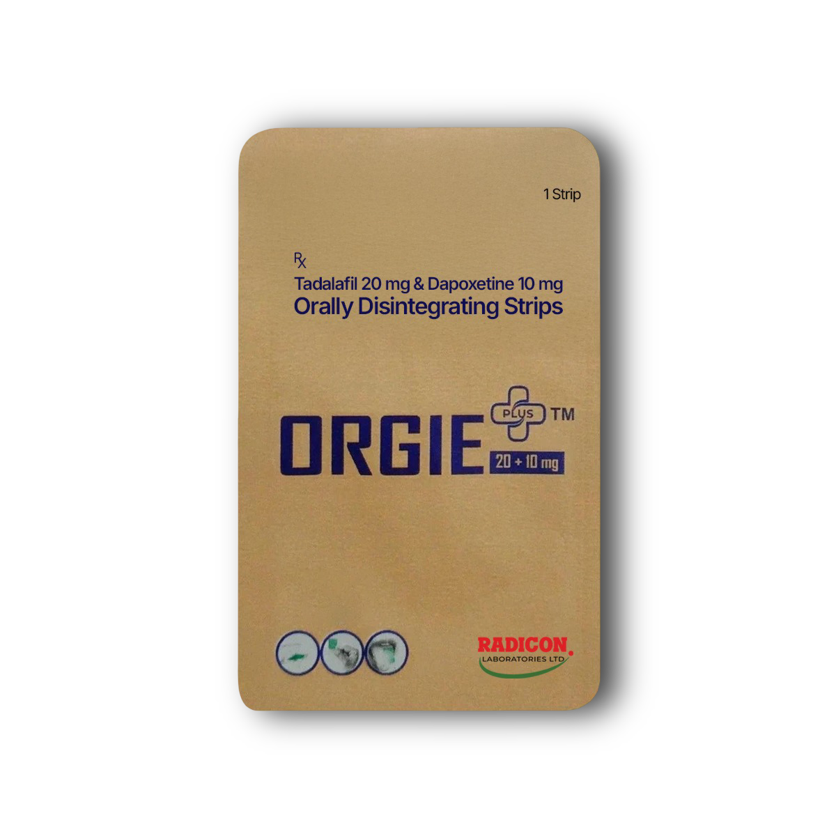 Orgie Plus 20+10 Mg Tadalafil+Dapoxetine Oral Strips