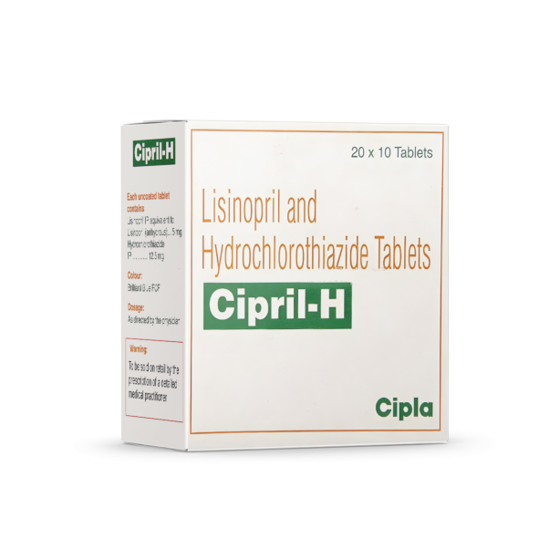 Cipril H 5 + 12.5 mg with Lisinopril + Hydrochlorothiazide